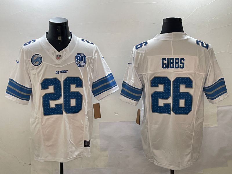Men Detroit Lions #26 Gibbs White three generations 2024 Nike Limited NFL Jersey style 4